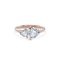 Callisto Two Stones Engagement Ring Heart•Rose Gold