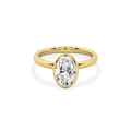 Classic Oval  Bezel Set Diamond Ring in  Yellow Gold