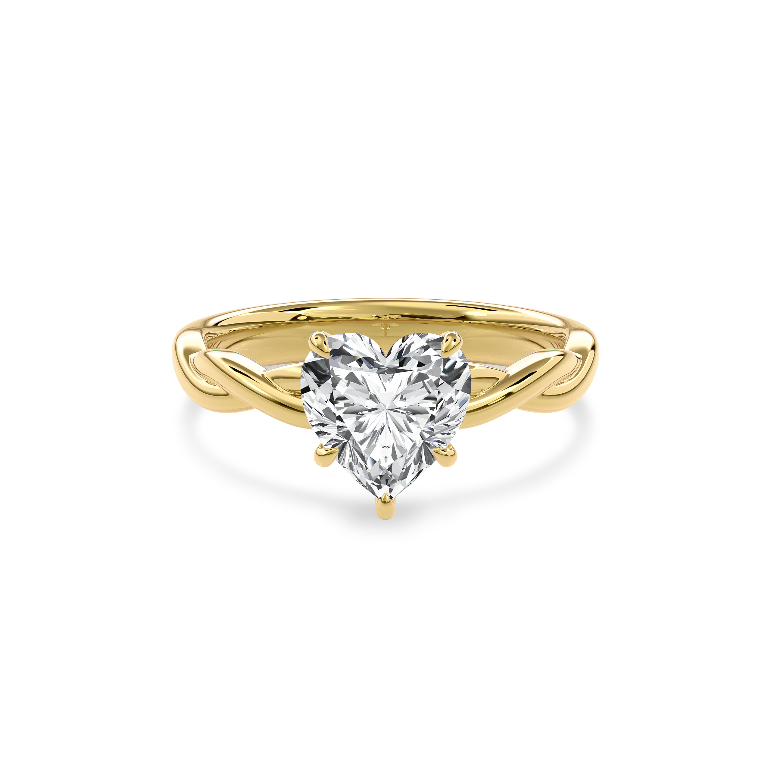 Rhea Twisted Engagement Ring Heart•Yellow Gold