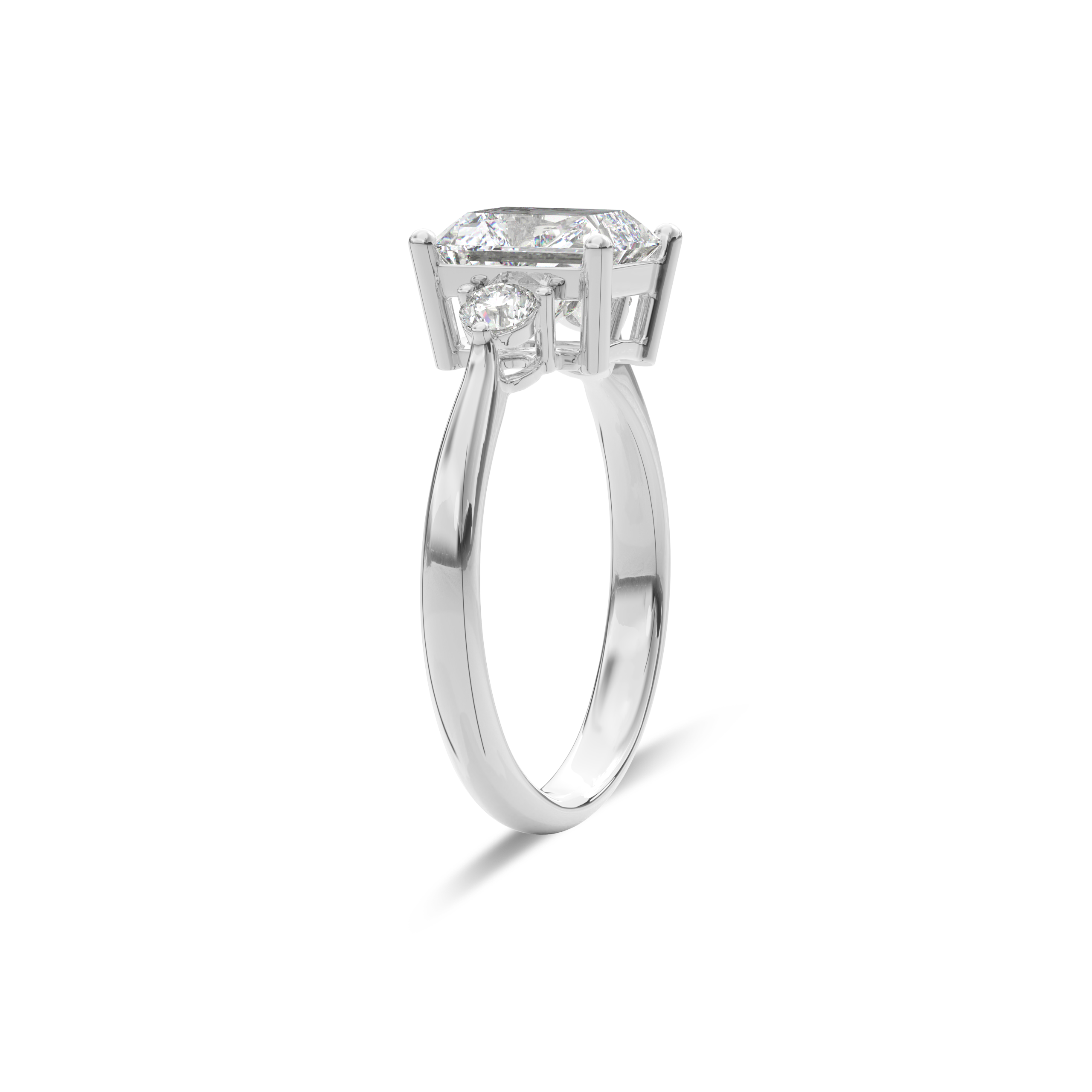 Daphnis Three Stones Engagement Ring Radiant•White Gold