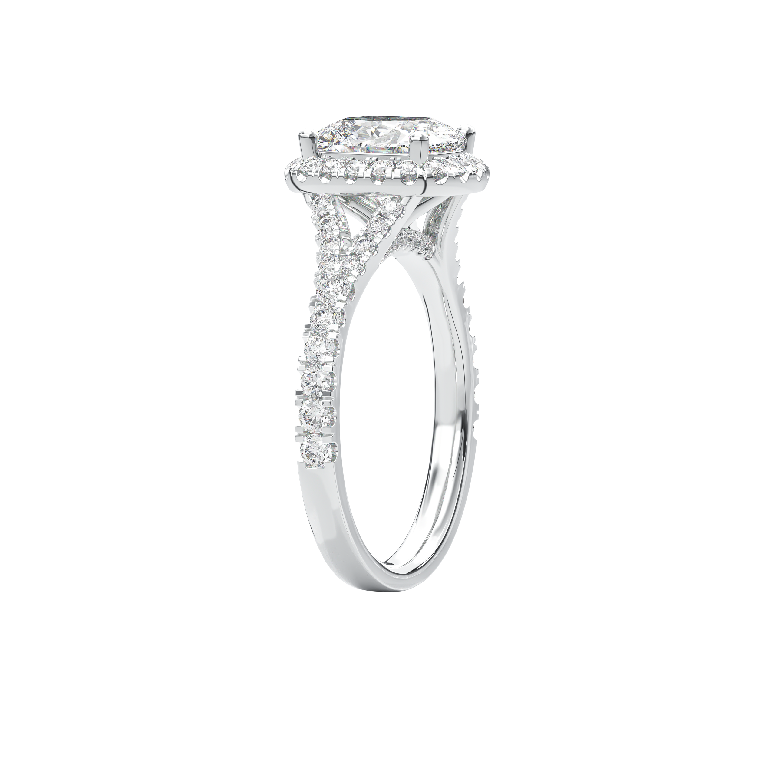Elara Vintage Inspired Engagement Ring Cushion•White Gold