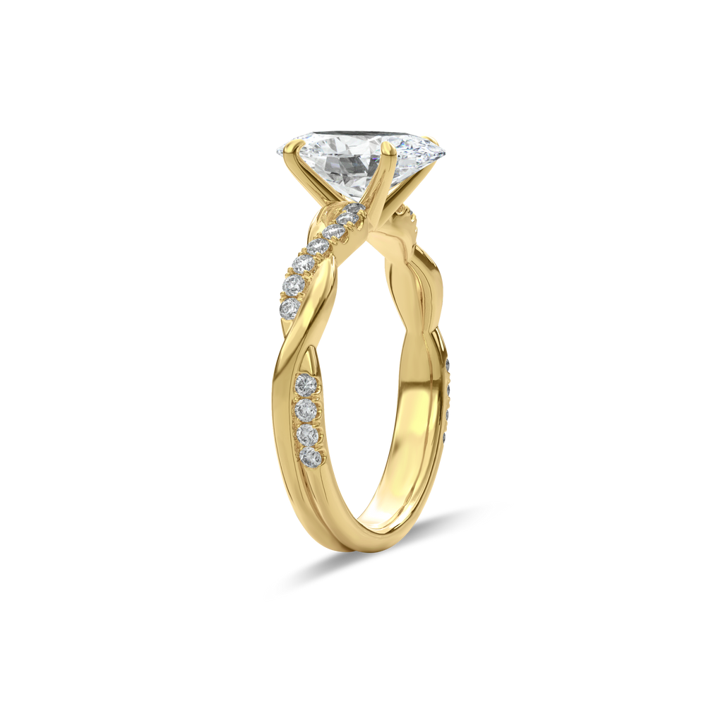 Rhea Twisted Pave Engagement Ring Oval•Yellow Gold