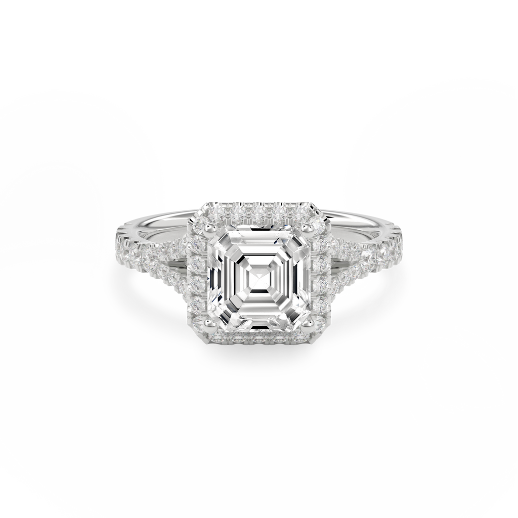 Elara Vintage Inspired Engagement Ring Asscher•White Gold