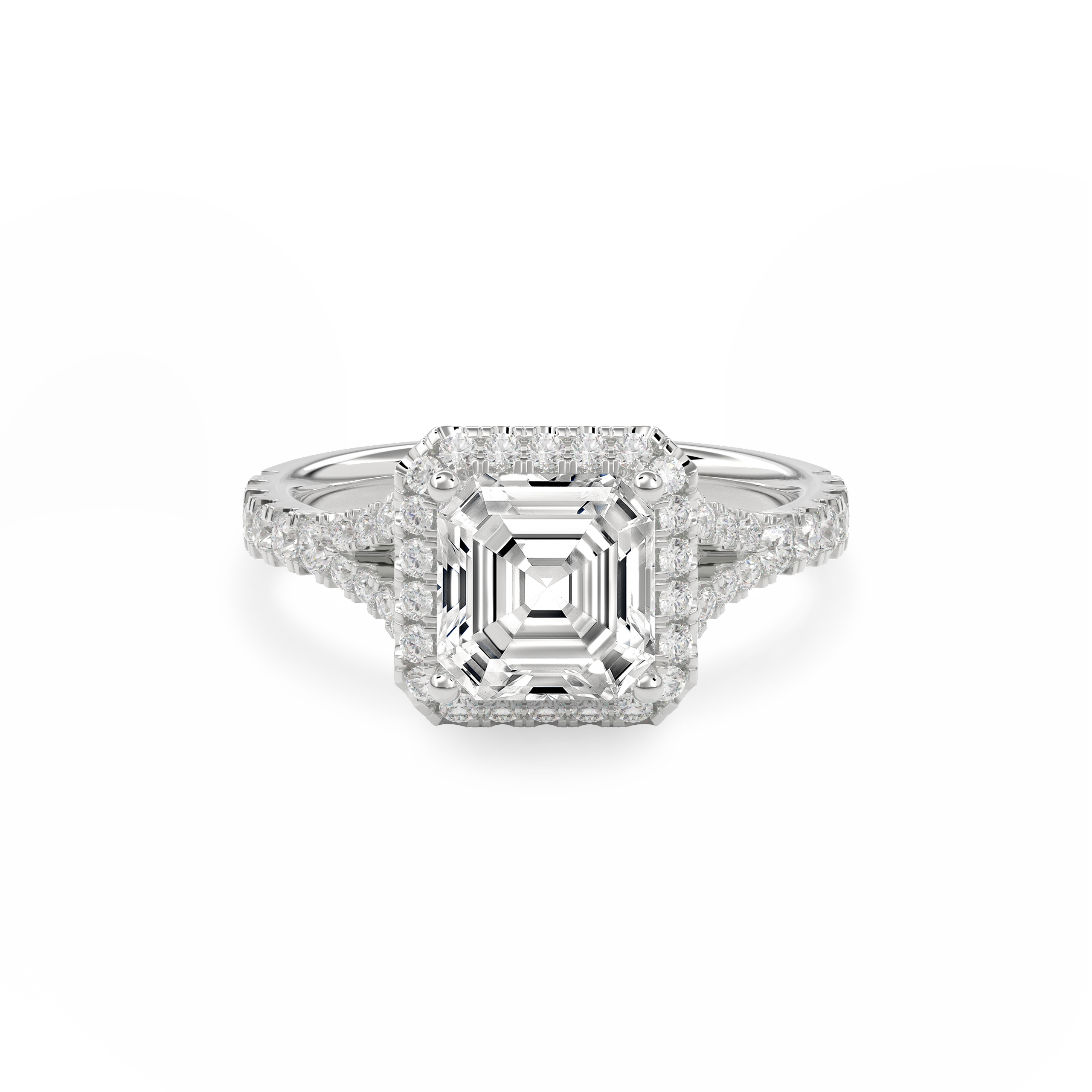 Elara Vintage Inspired Engagement Ring Asscher•White Gold