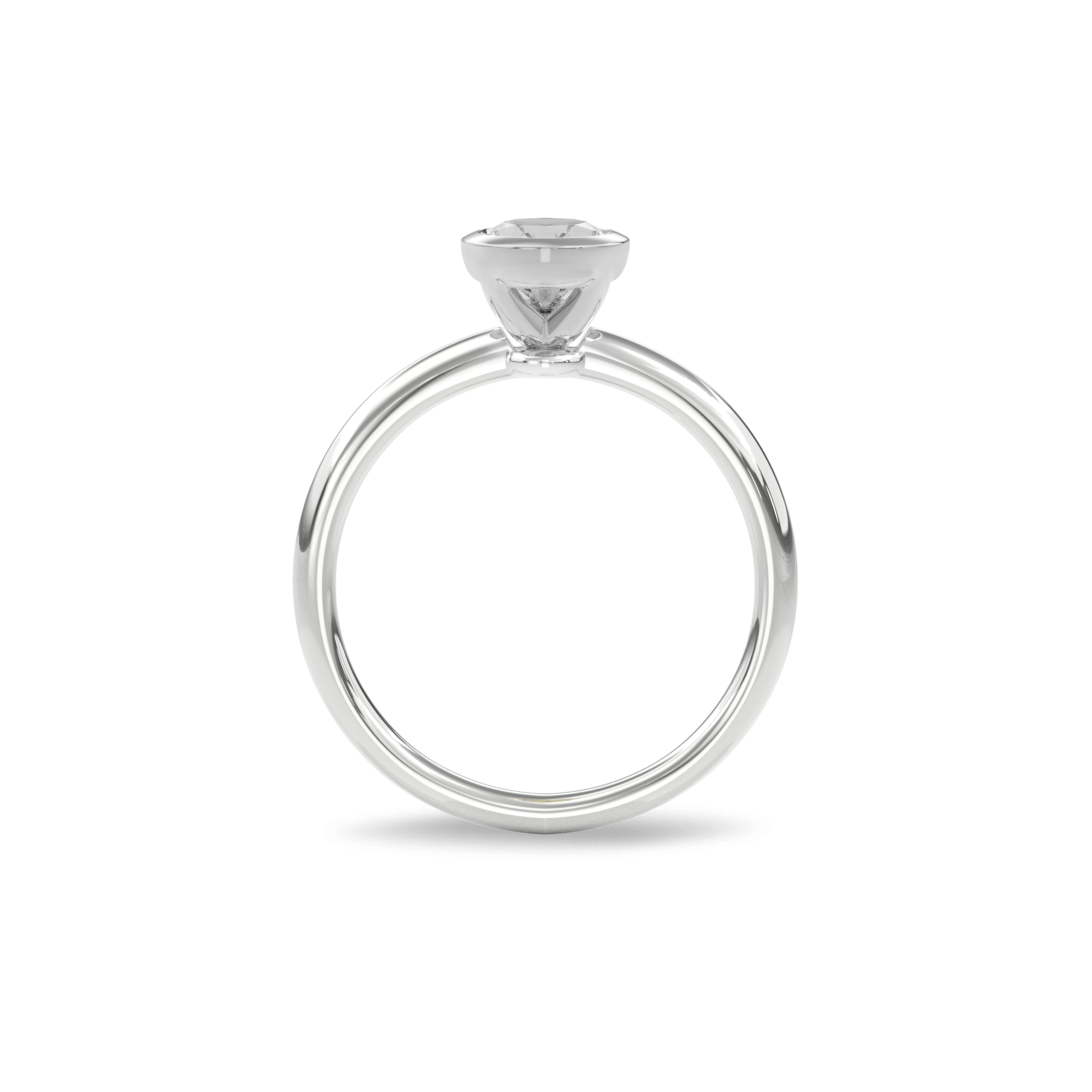 Bezel Ring Oval•White Gold
