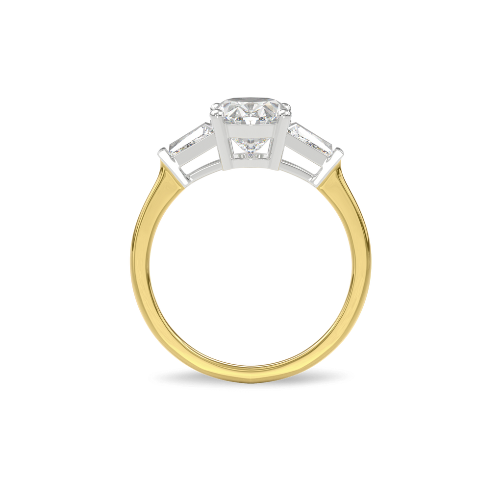 Daphnis Three Stones Engagement Ring Oval•Yellow Gold