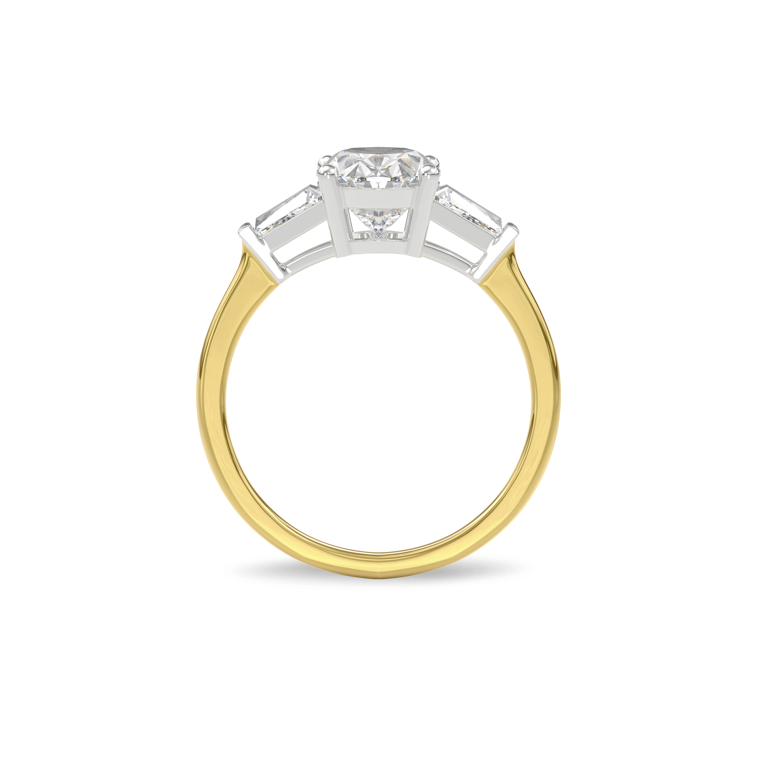 Daphnis Three Stones Engagement Ring Oval•Yellow Gold