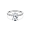 Hidden Halo II Oval Lab Grown Diamond Ring in 14K White Gold