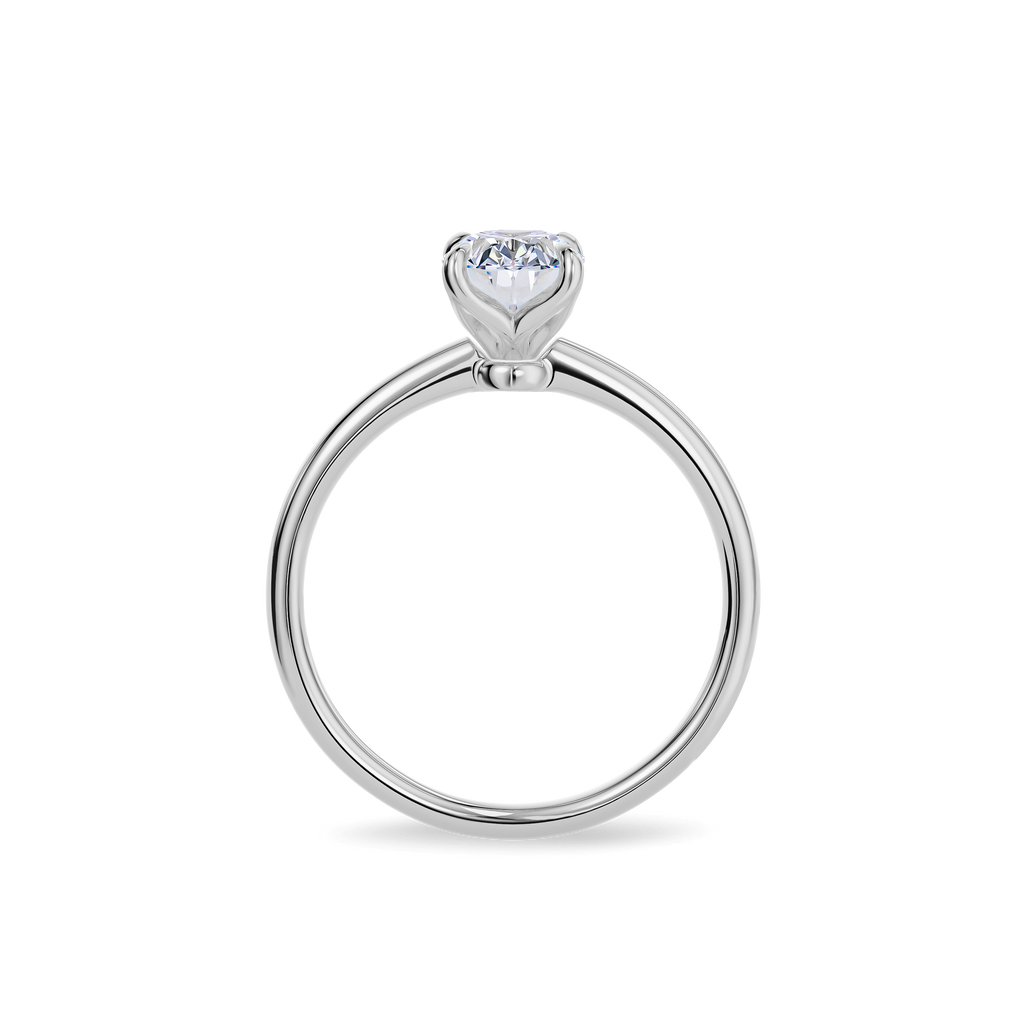 Renewable Diamond with Hidden Halo Ring in 14k White Gold