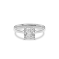 Elara Hidden Halo Salitaire Engagement Ring Radiant•White Gold