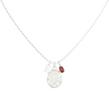 January Carnation & Garnet Initial Necklace
