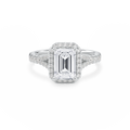 Elara Vintage Inspired Engagement Ring Emerald•White Gold