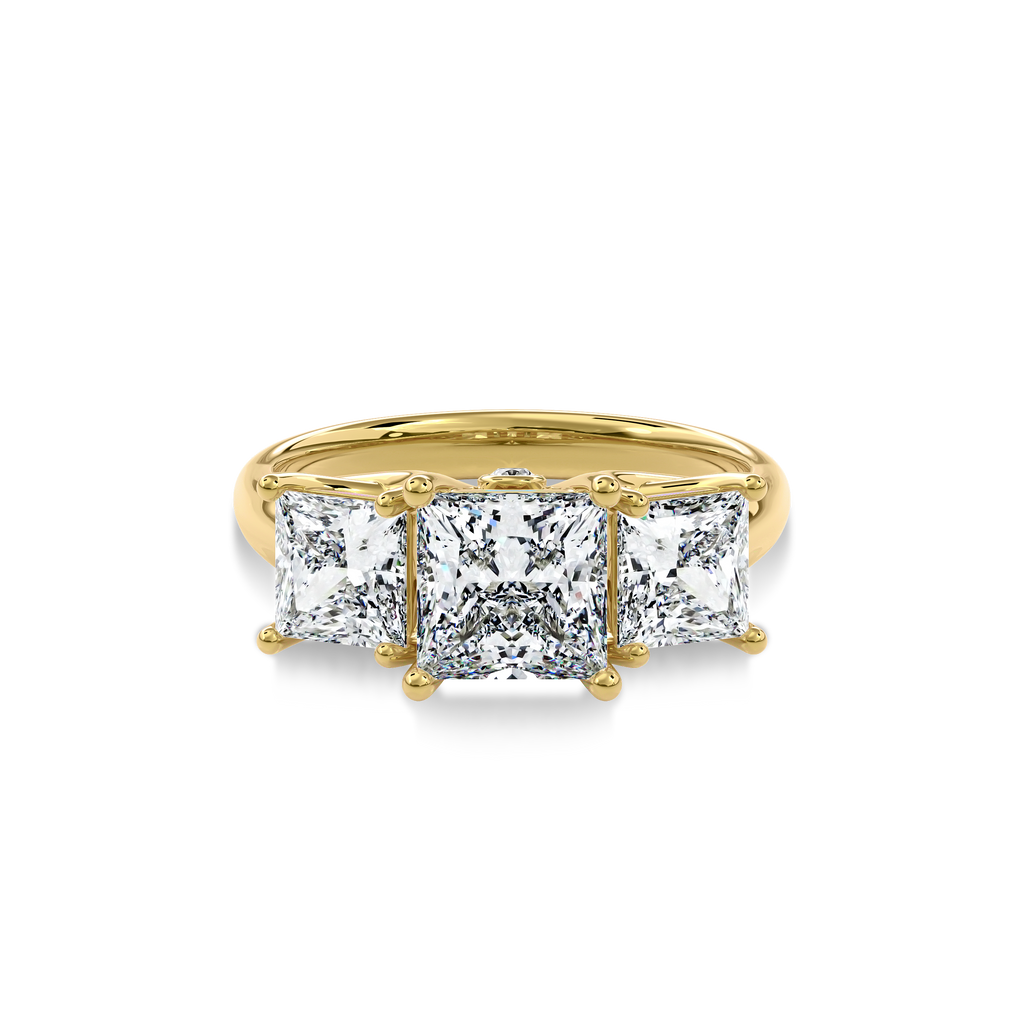 Daphnis Trinity Engagement Ring Princess•Yellow Gold