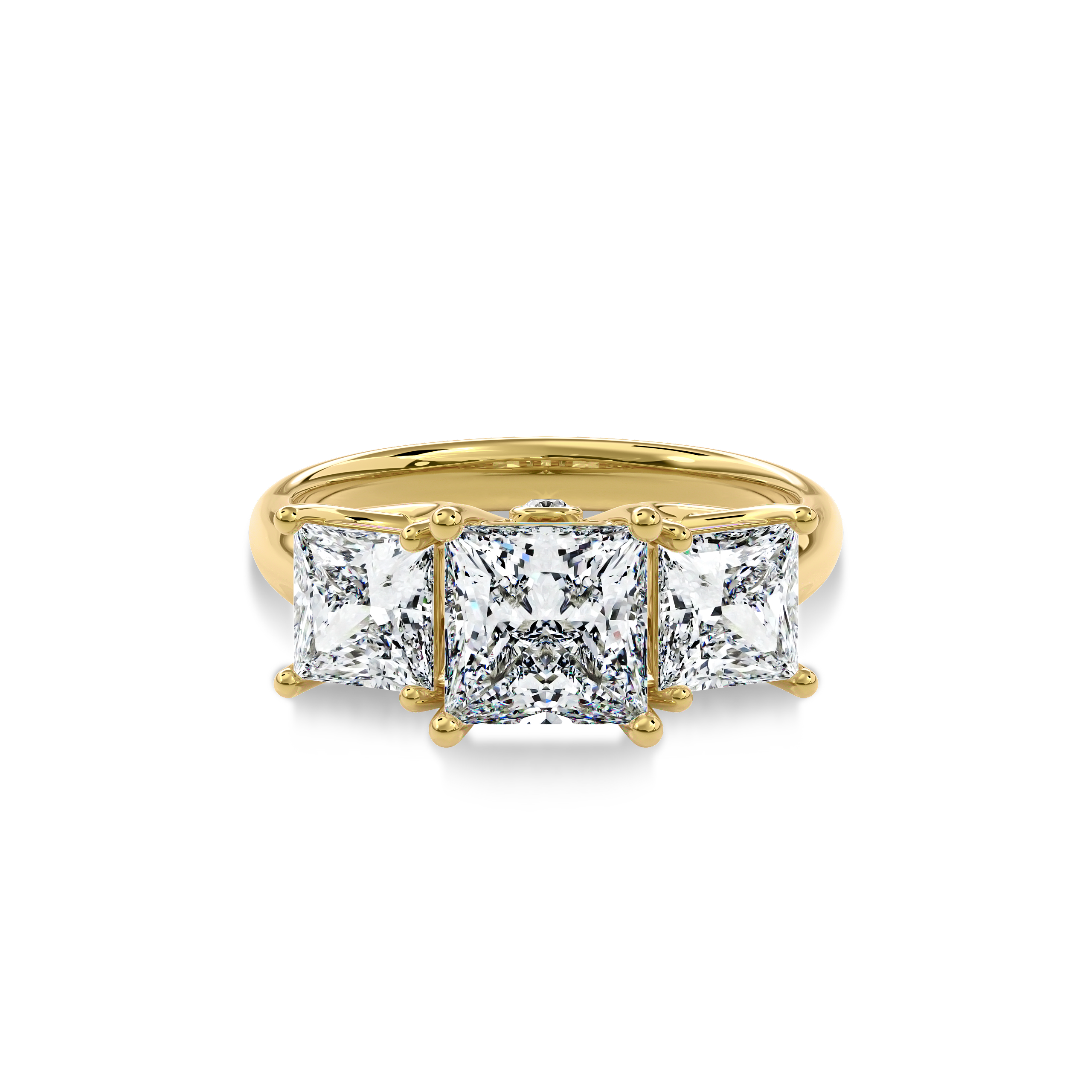 Daphnis Trinity Engagement Ring Princess•Yellow Gold