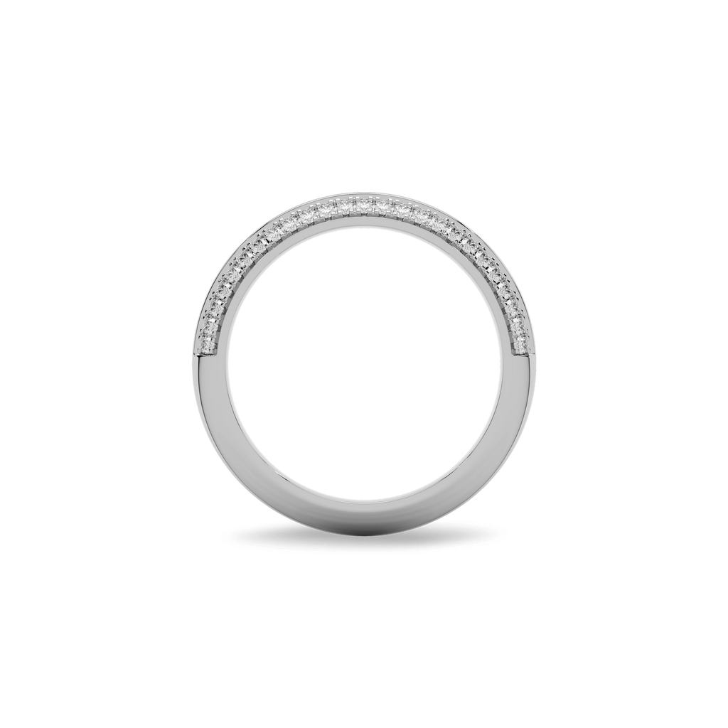 14K White Gold Classic Stone-set  Wedding Band