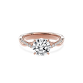 Rhea Twisted Pave Engagement Ring Round•Rose Gold