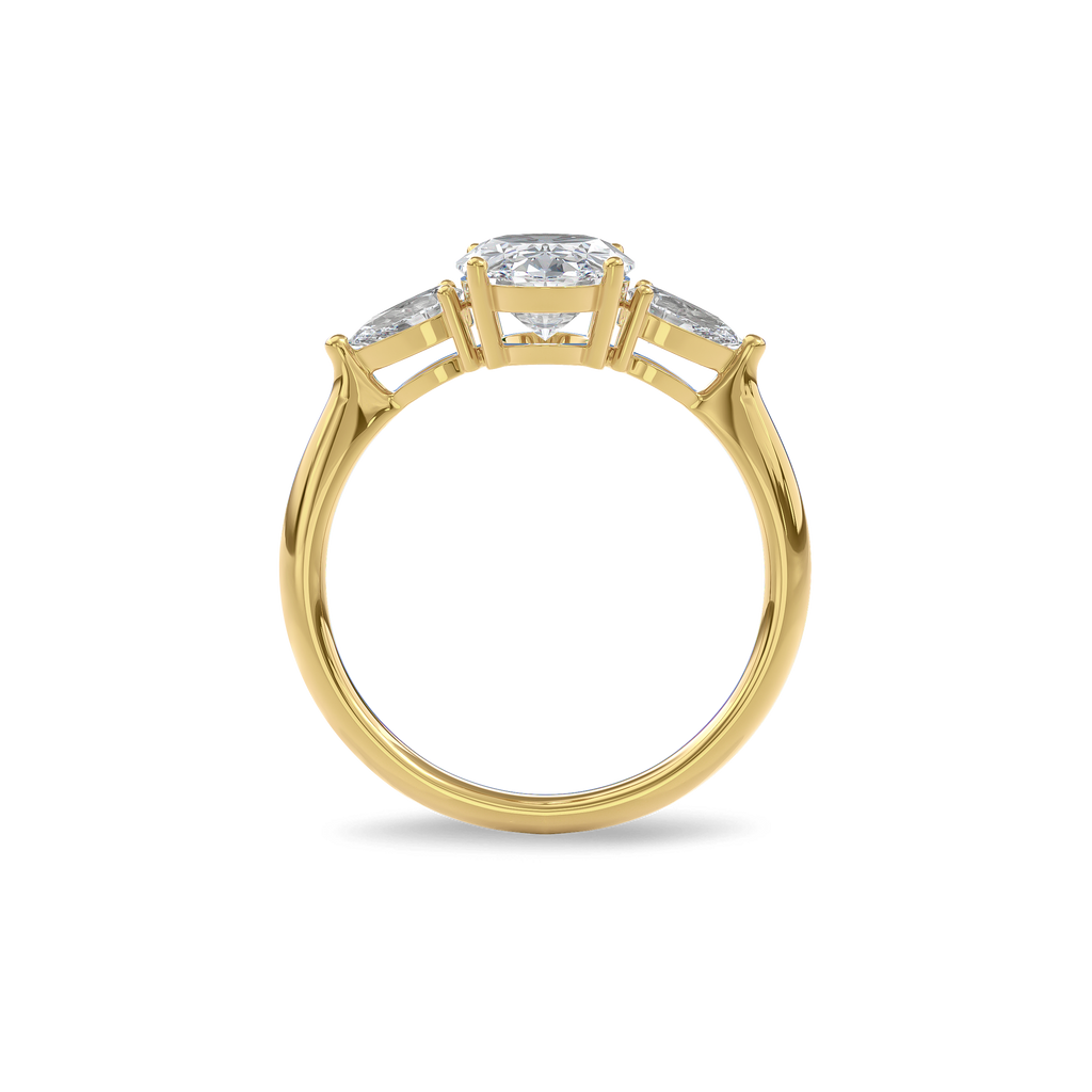 Daphnis Three Stones Engagement Ring Oval•Yellow Gold