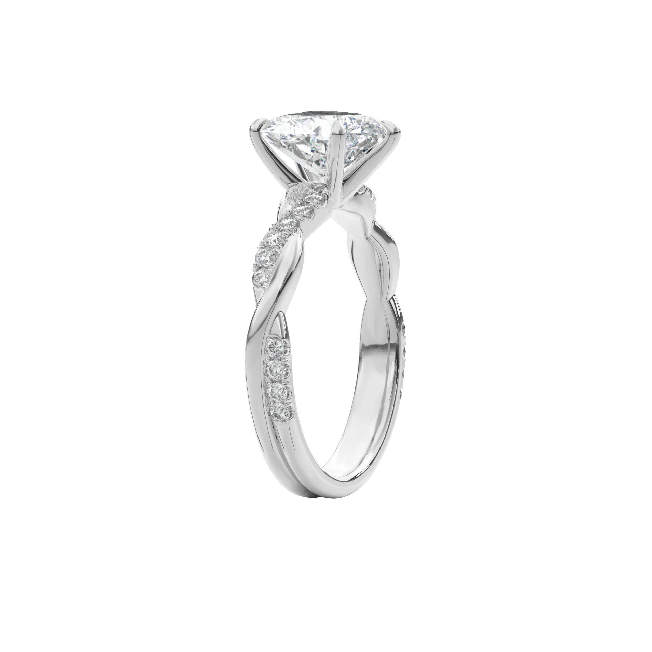 Rhea Twisted Pave Engagement Ring Pear•White Gold