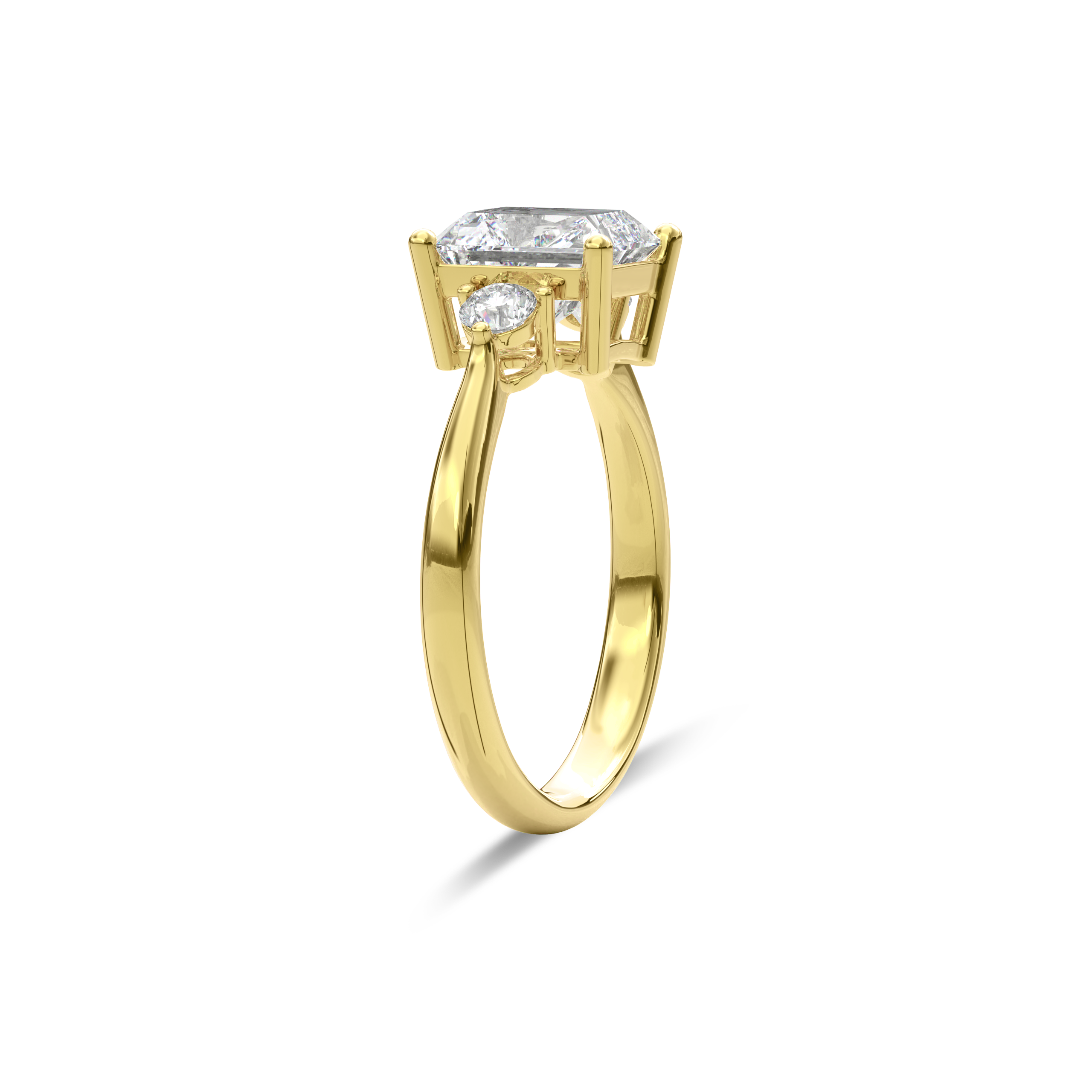 Daphnis Three Stones Engagement Ring Radiant•Yellow Gold
