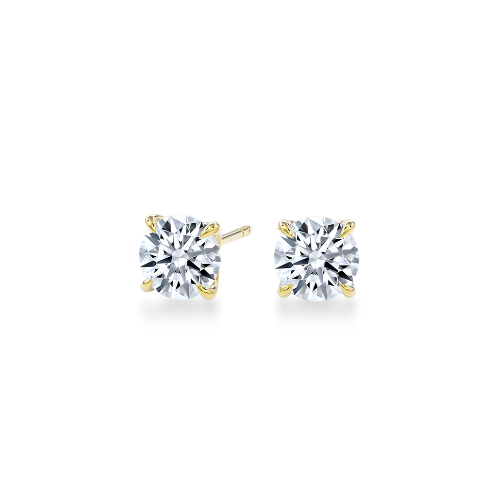 Dia Solitaire Single Stud Earring Round•Yellow Gold