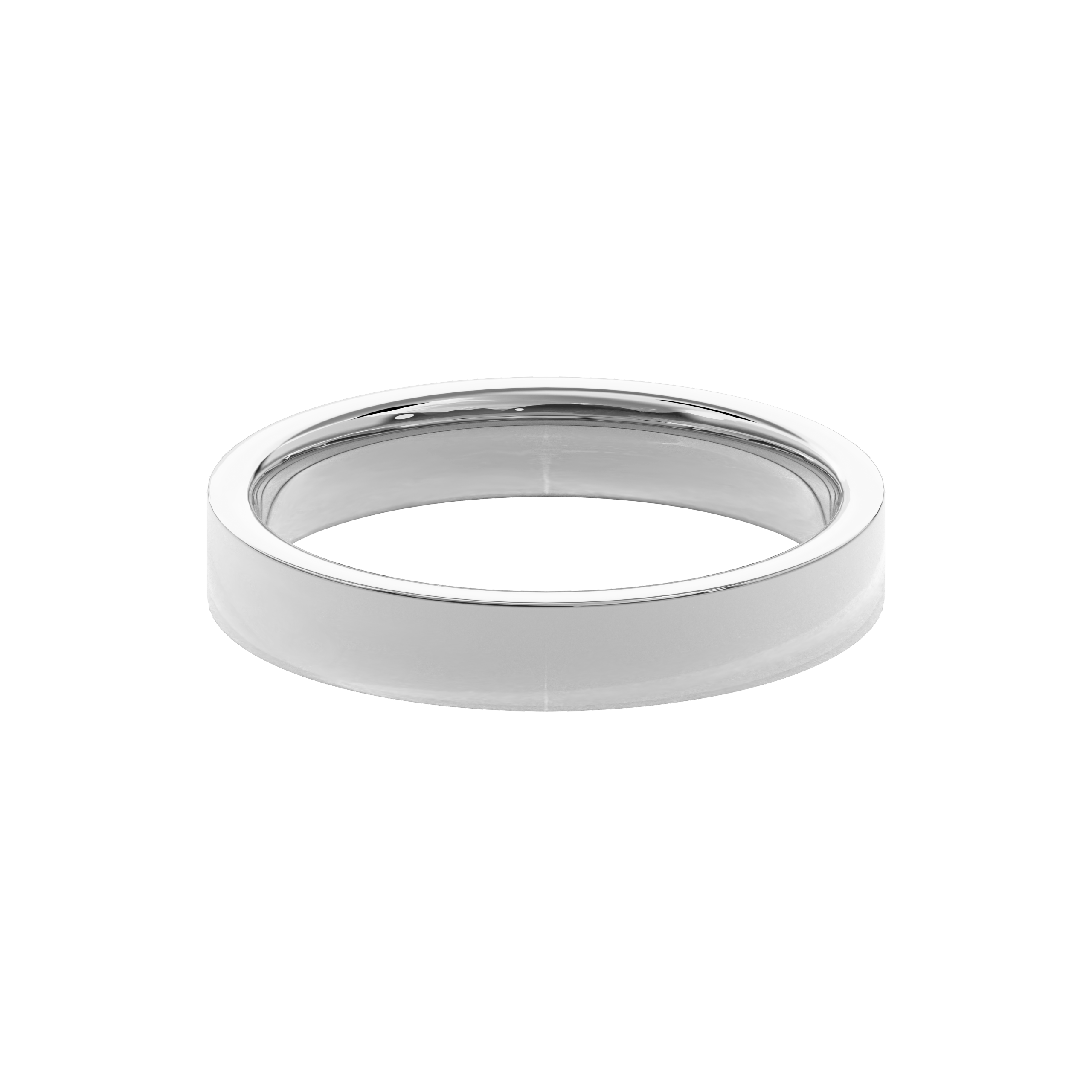 Wedding Bands Flat Band 4mm•White Gold