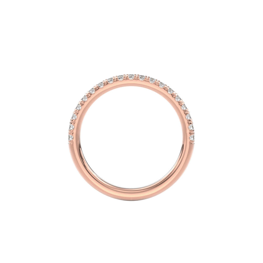 Wedding Bands Half Pave Band 1.8mm•Rose Gold