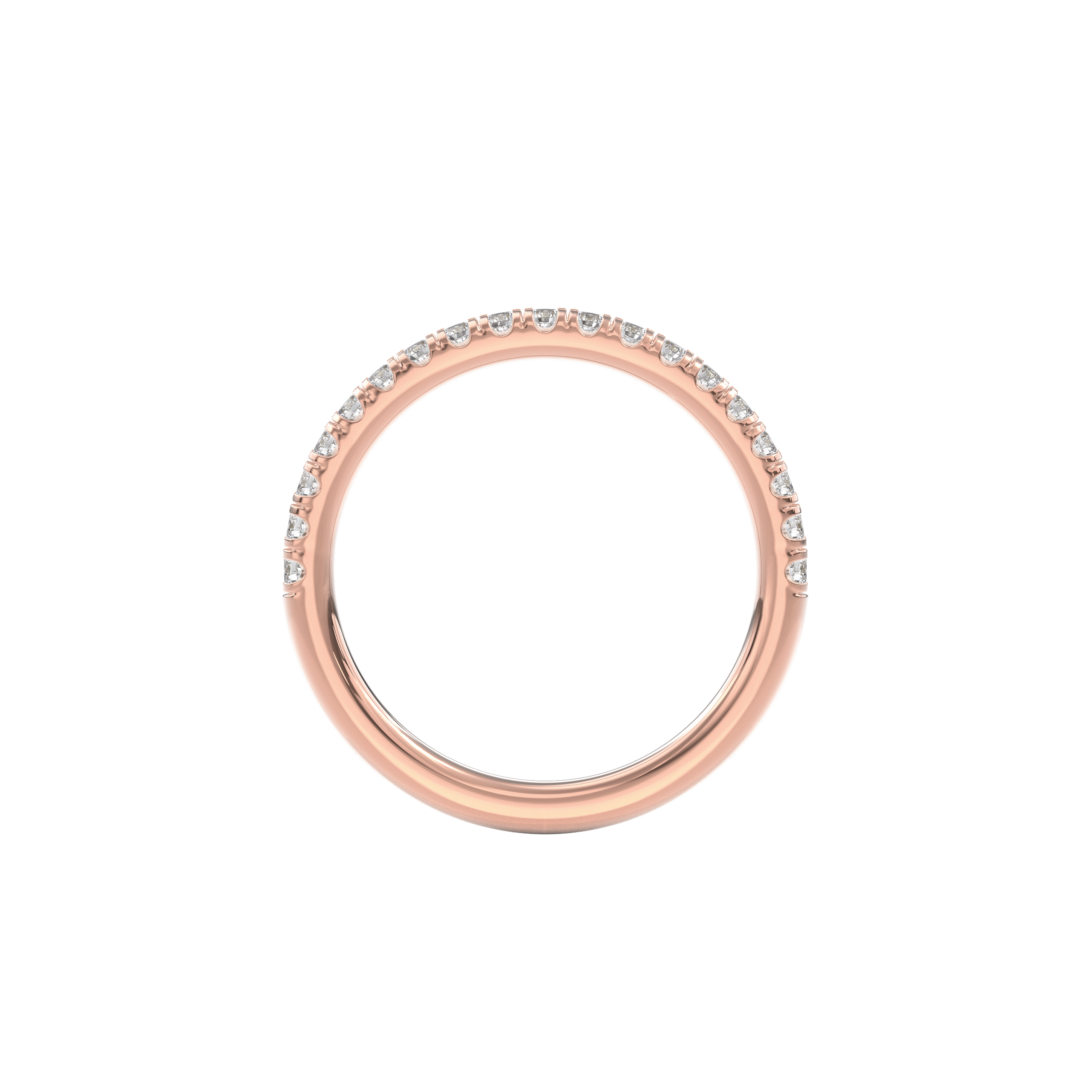Wedding Bands Half Pave Band 1.8mm•Rose Gold