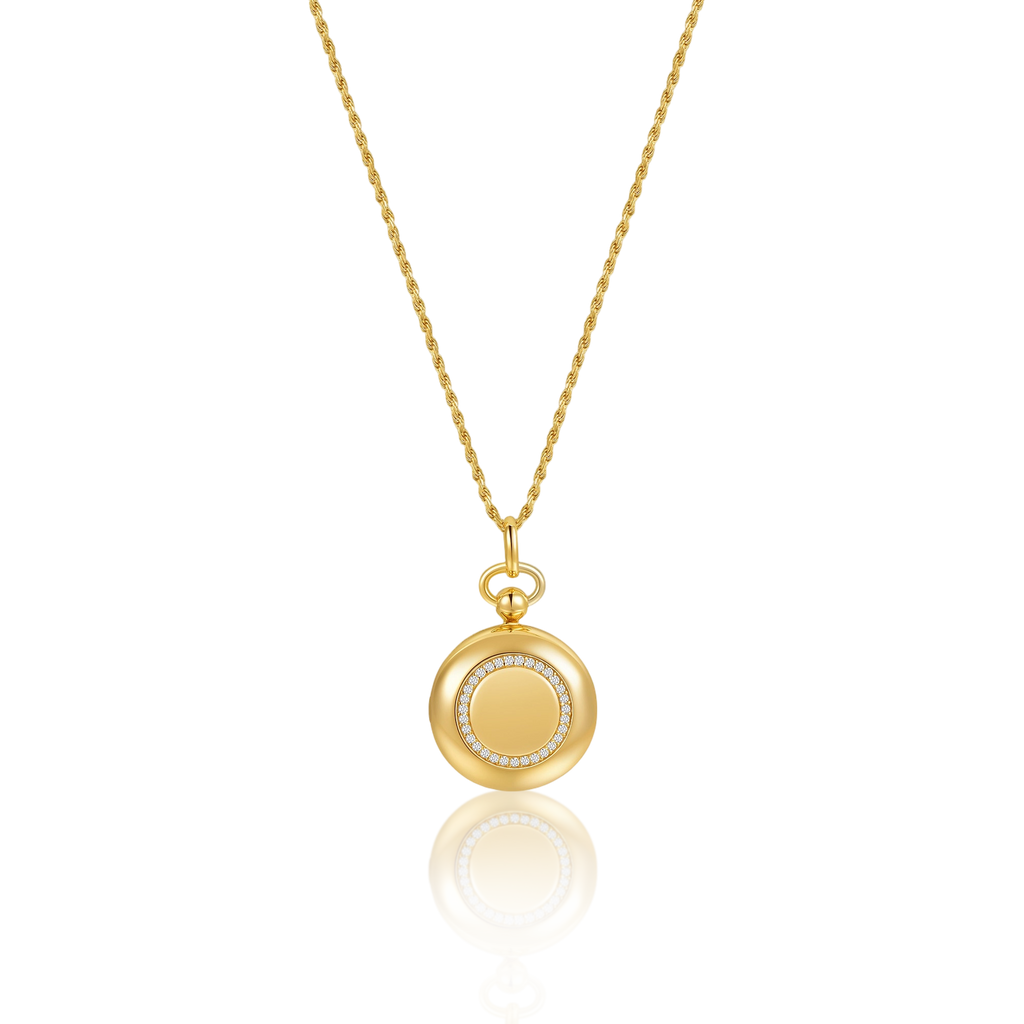 18K Gold Plated Luna Halo Whisper Locket SN006G