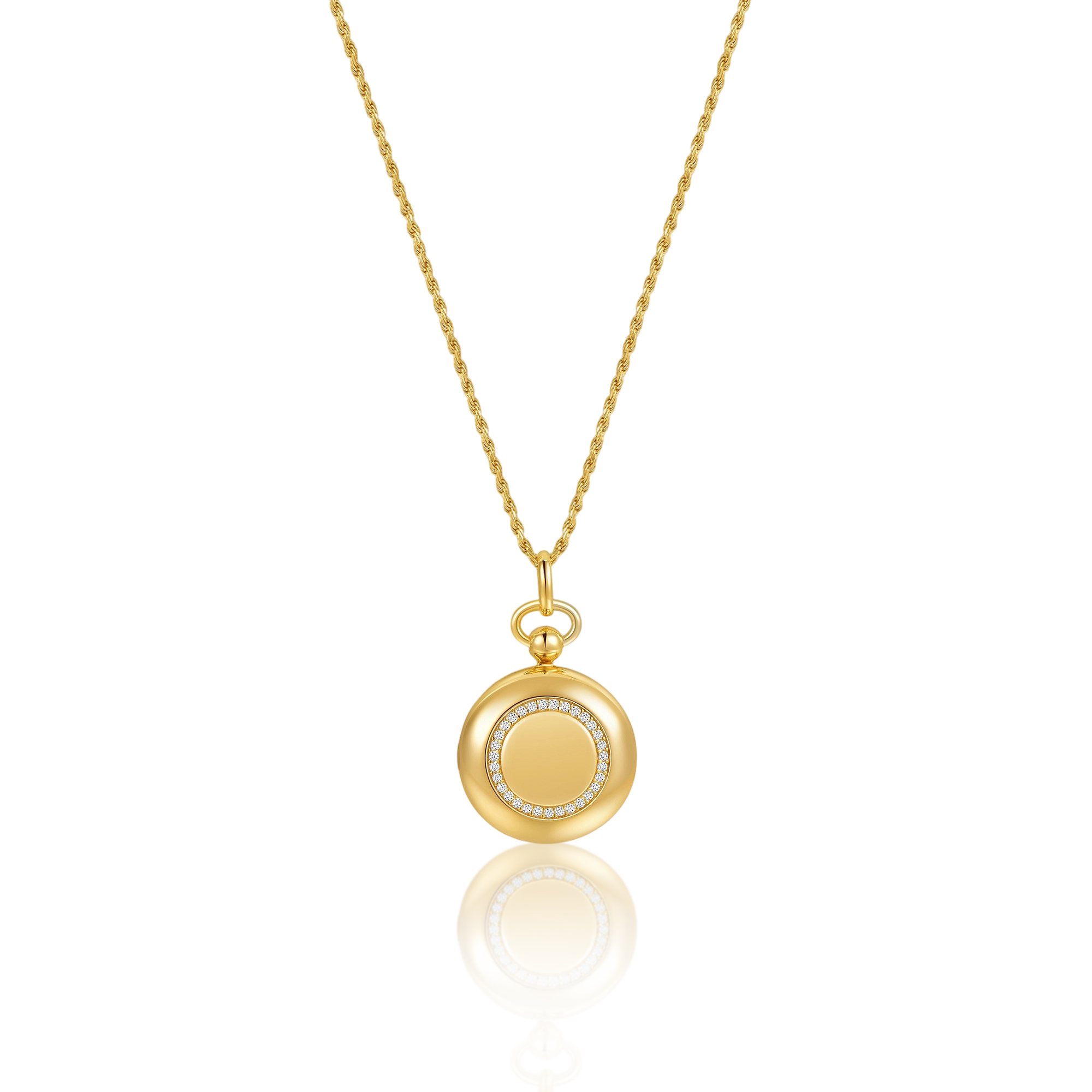 18K Gold Plated Luna Halo Whisper Locket SN006G