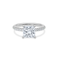 Dia Solitaire Pave Engagement Ring Princess•White Gold