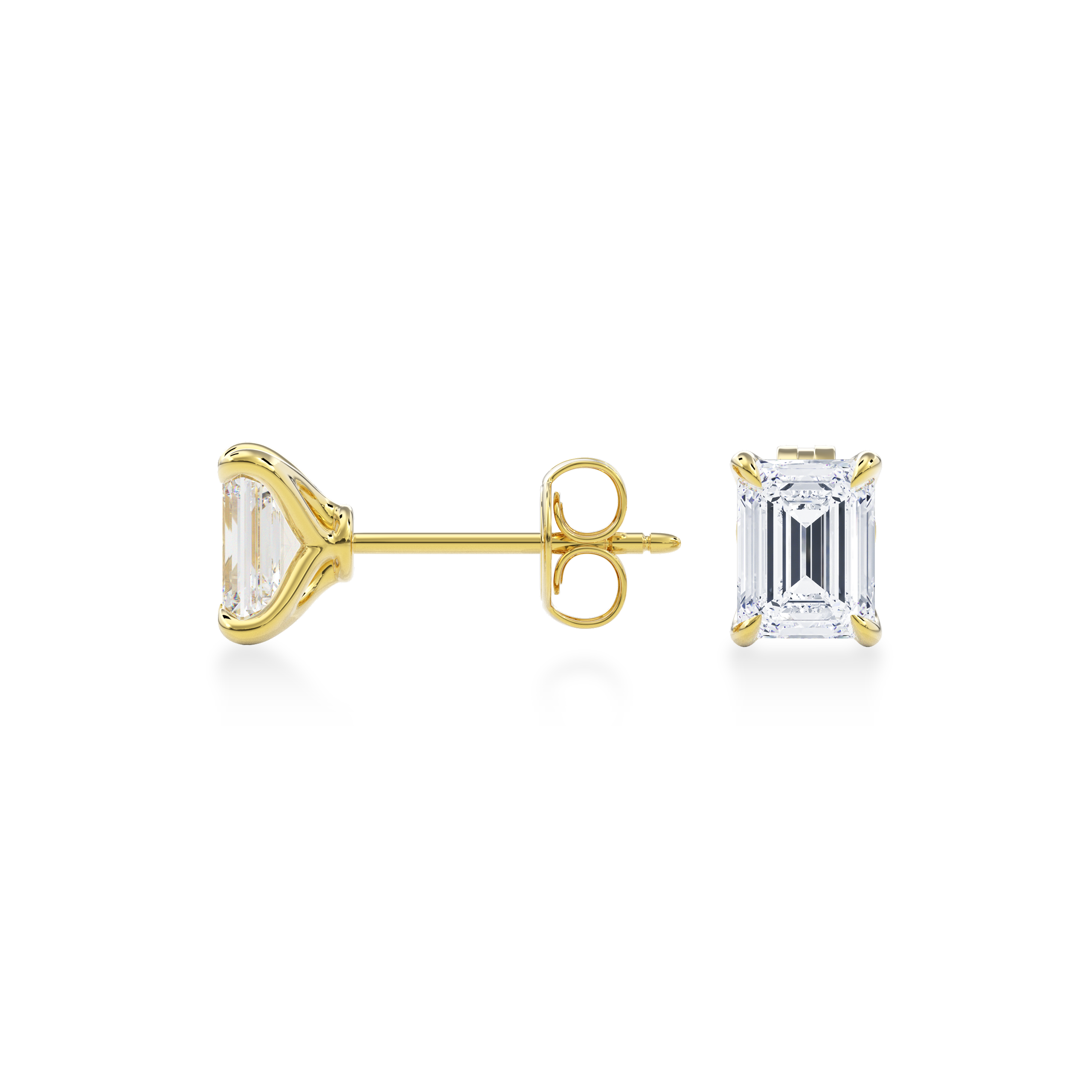 Dia Solitaire Single Stud Earring Emerald•Yellow Gold