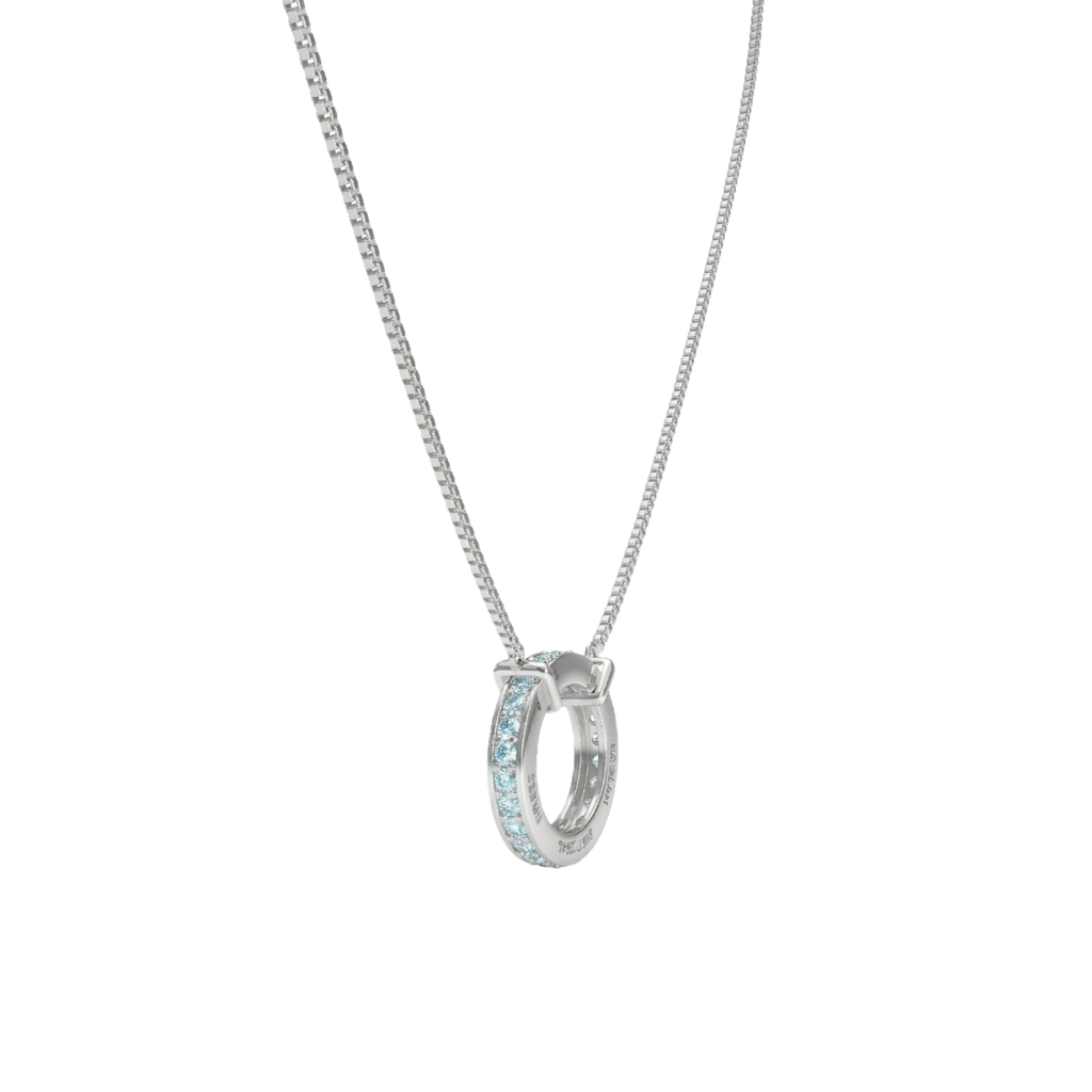 Circle of Love-March Birthstone Family Engraving Necklace SN040