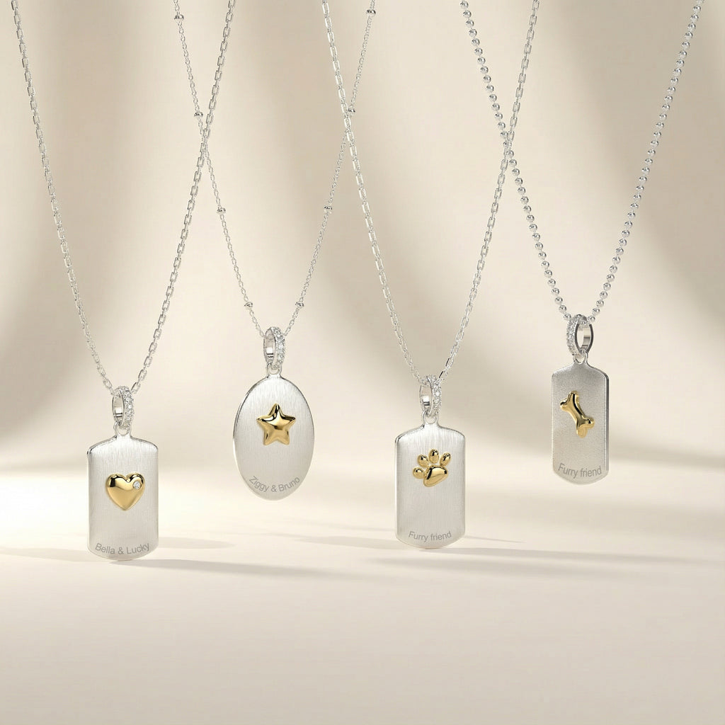 Double-Sided Custom Paw Squircle Necklace AW24N005S
