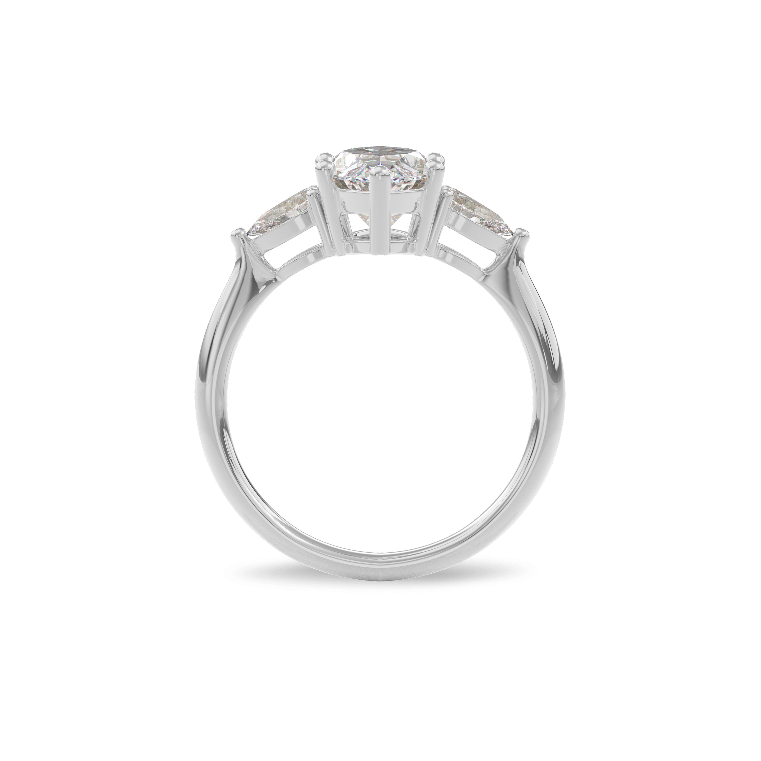 Daphnis Three Stones Engagement Ring Marquise•White Gold