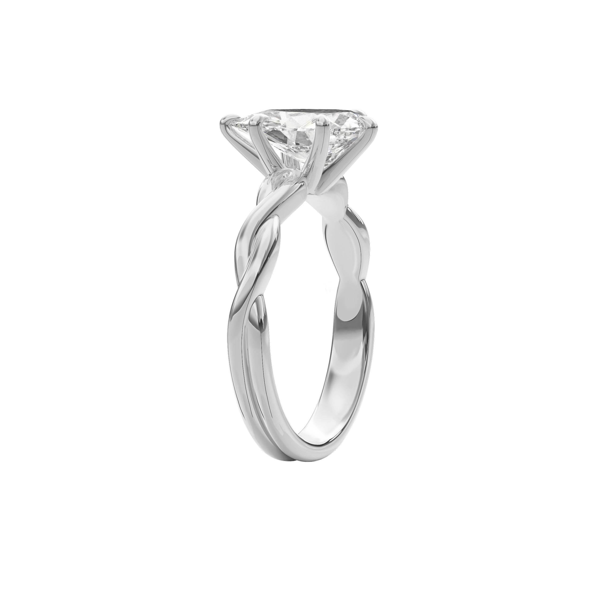 Rhea Twisted Engagement Ring Pear•White Gold