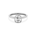 Luxe Cushion Bezel Set Diamond Ring in White Gold