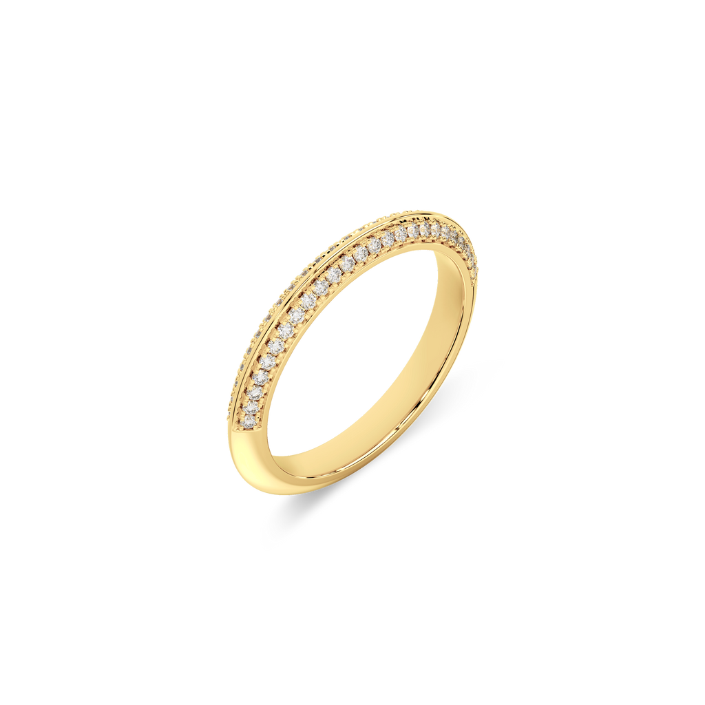 14K Gold Classic Stone-set  Wedding Band