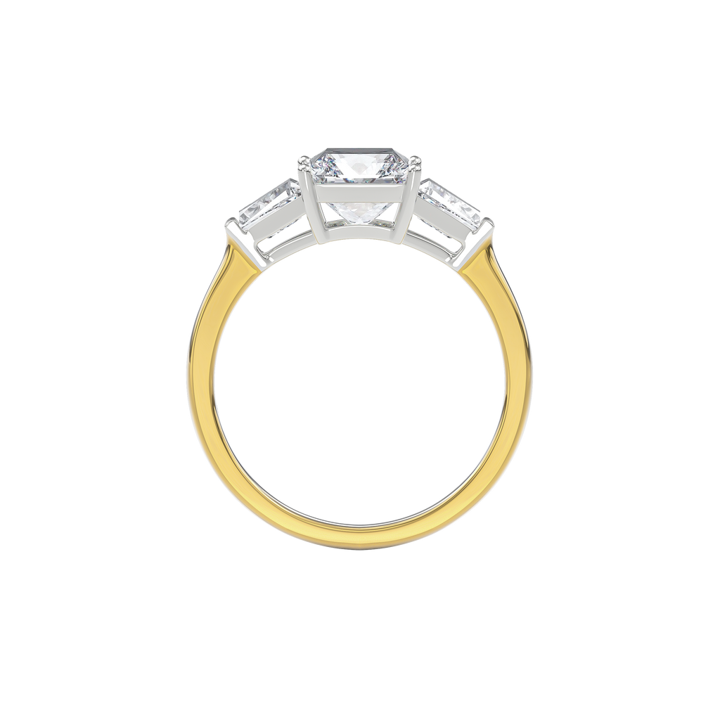 Daphnis Three Stones Engagement Ring Radiant•Yellow Gold