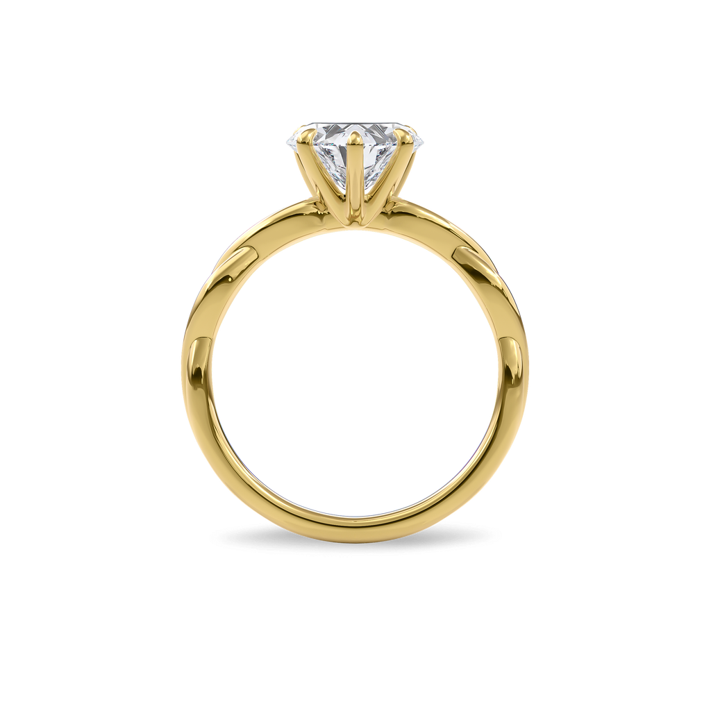 Rhea Twisted Engagement Ring Heart•Yellow Gold