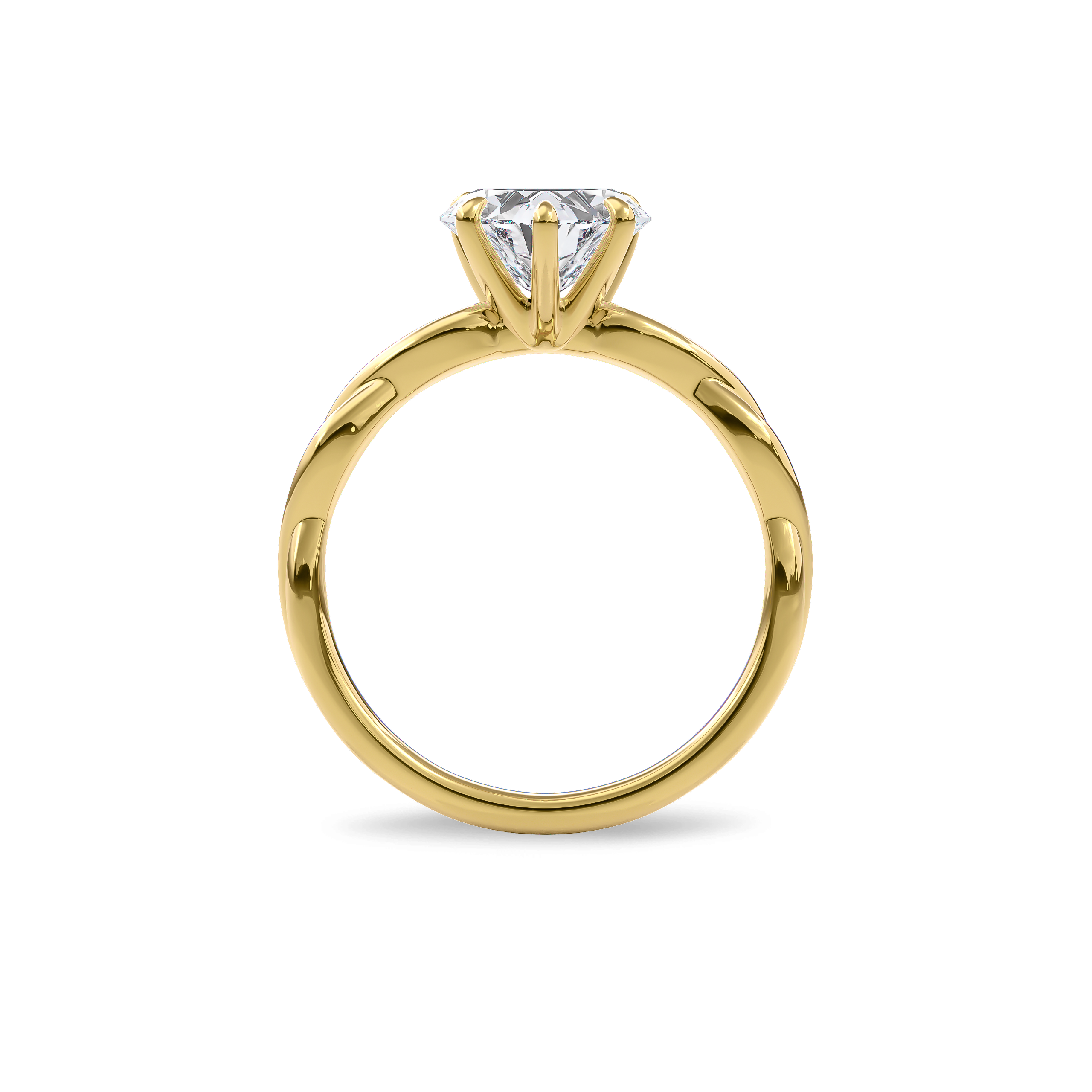 Rhea Twisted Engagement Ring Heart•Yellow Gold