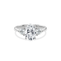 Daphnis Three Stones Engagement Ring Oval•White Gold