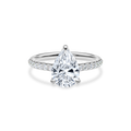 Dia Solitaire Pave Engagement Ring Pear•White Gold
