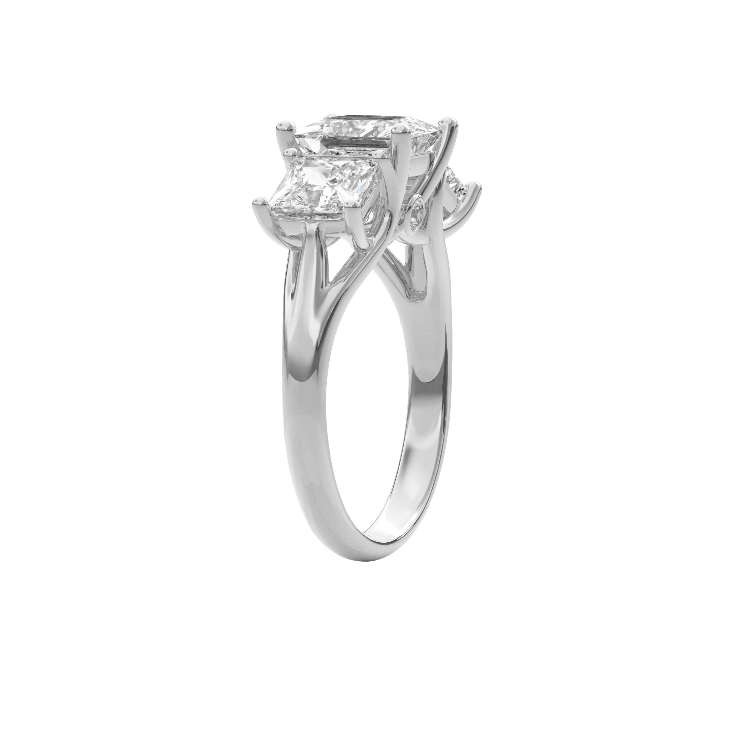 Daphnis Trinity Engagement Ring Princess•White Gold