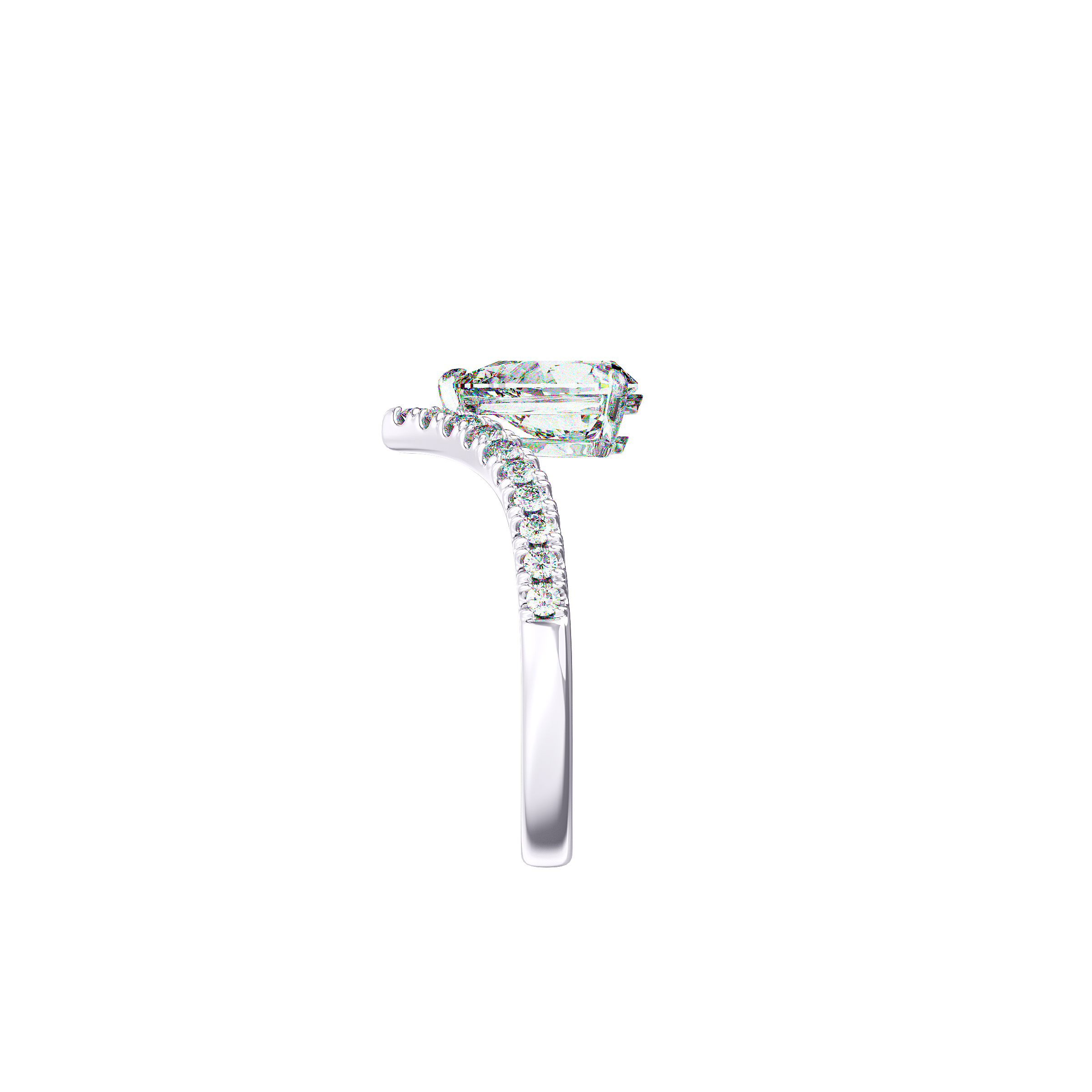 Luxe Tiara Ring in 14k White  Gold