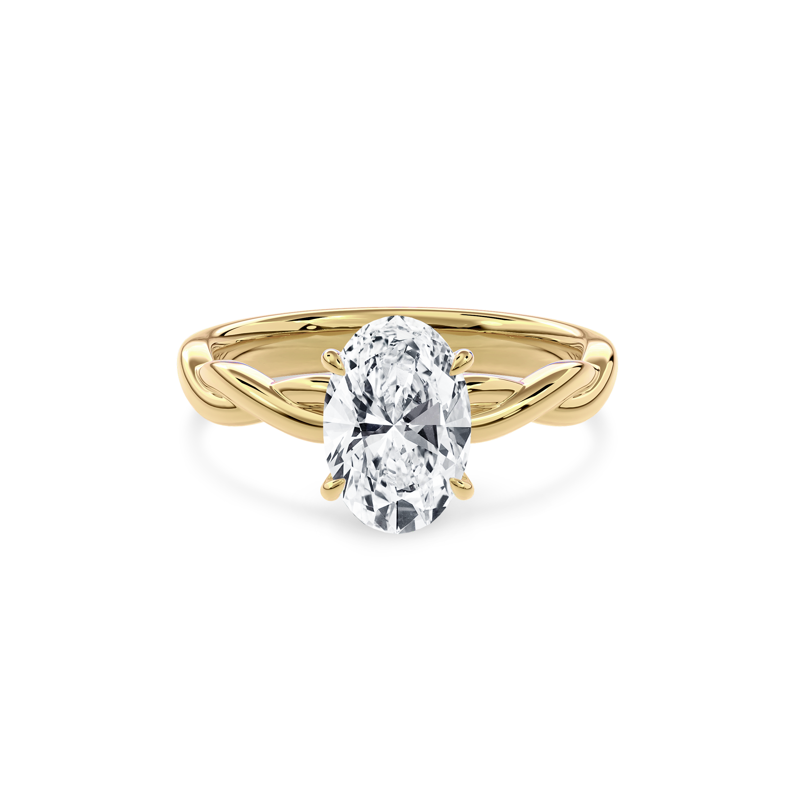 Rhea Twisted Engagement Ring Oval•Yellow Gold