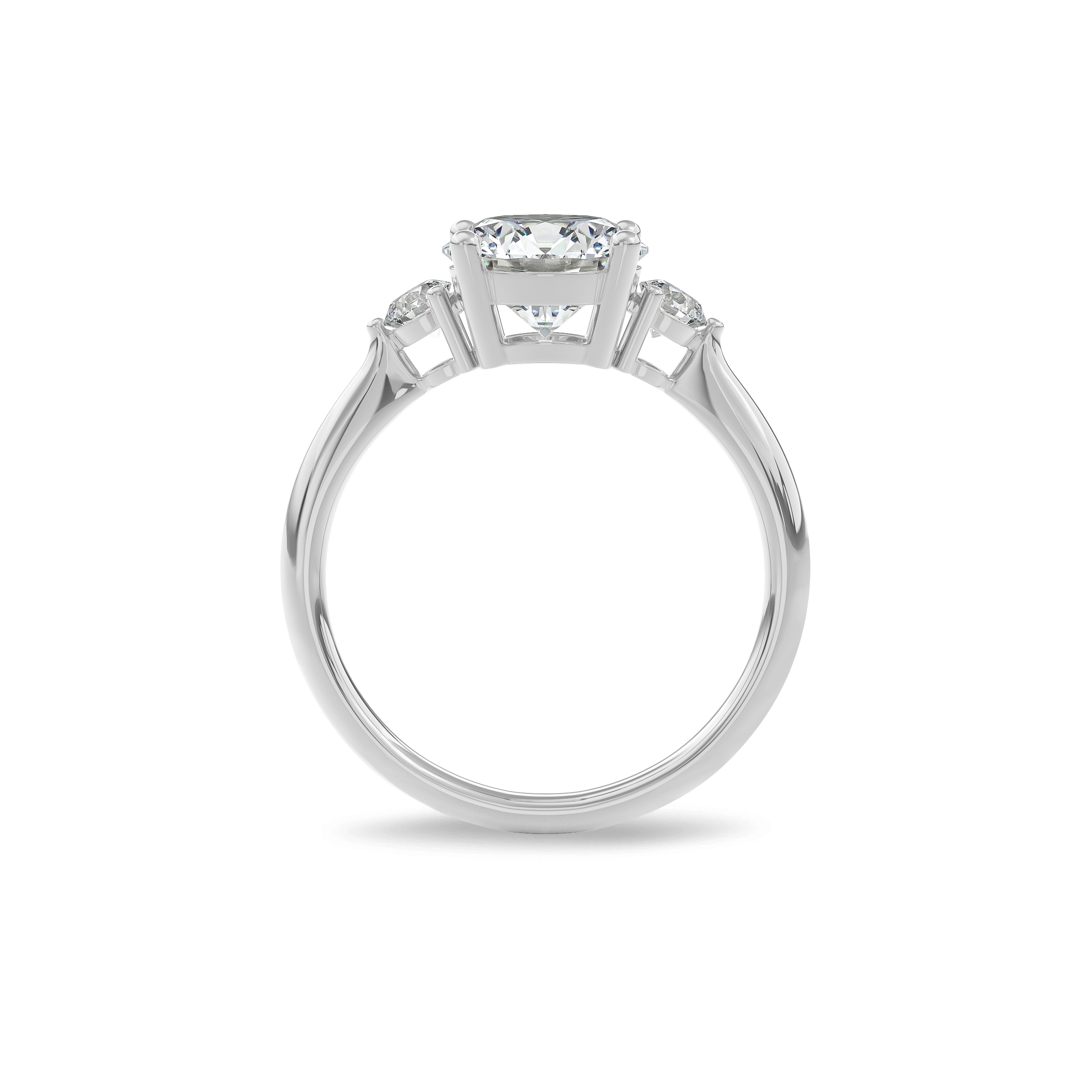 Daphnis Three Stones Engagement Ring Round•White Gold