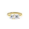 Callisto Two Stones Engagement Ring Emerald•Yellow Gold