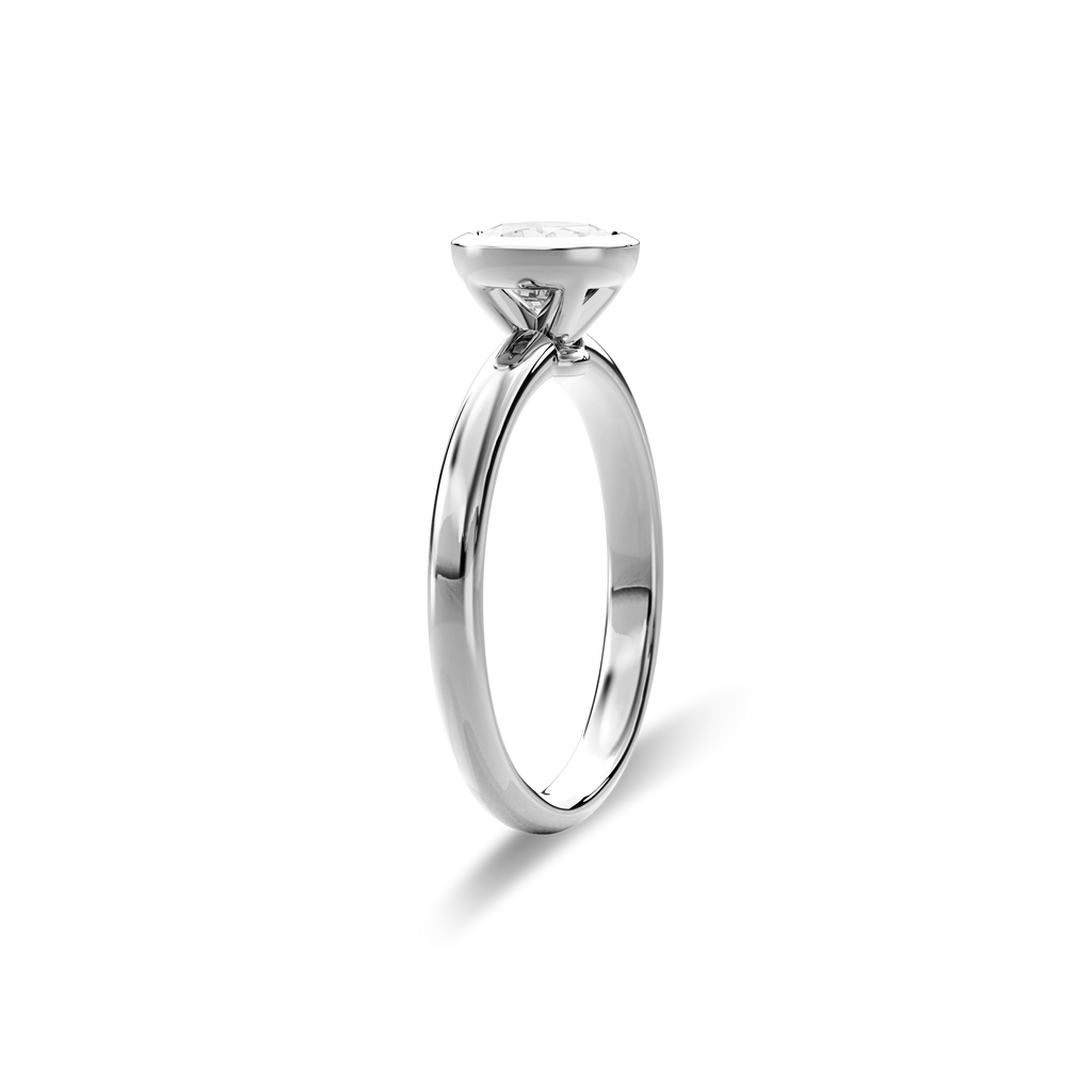 Bezel Ring Round•White Gold