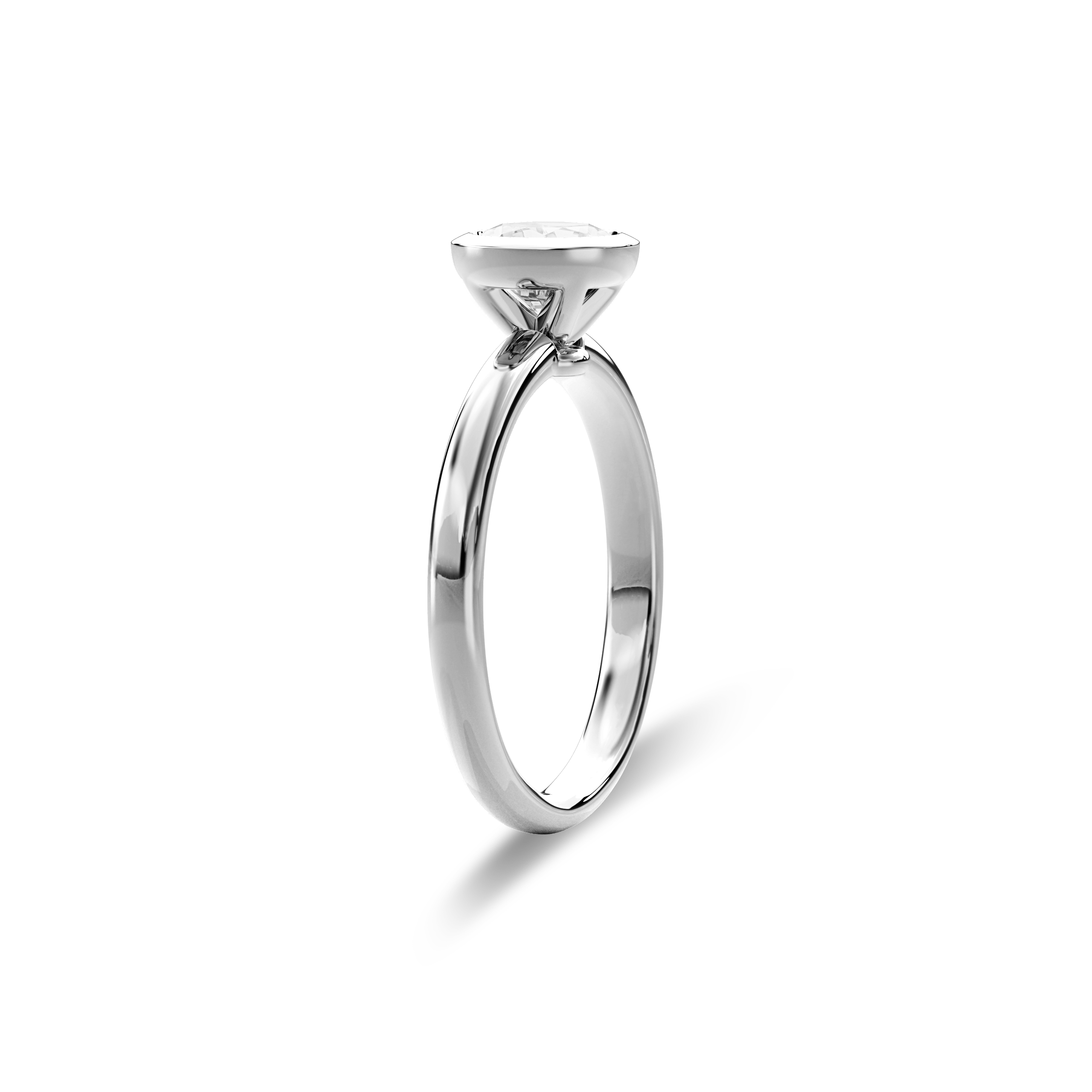 Bezel Ring Round•White Gold