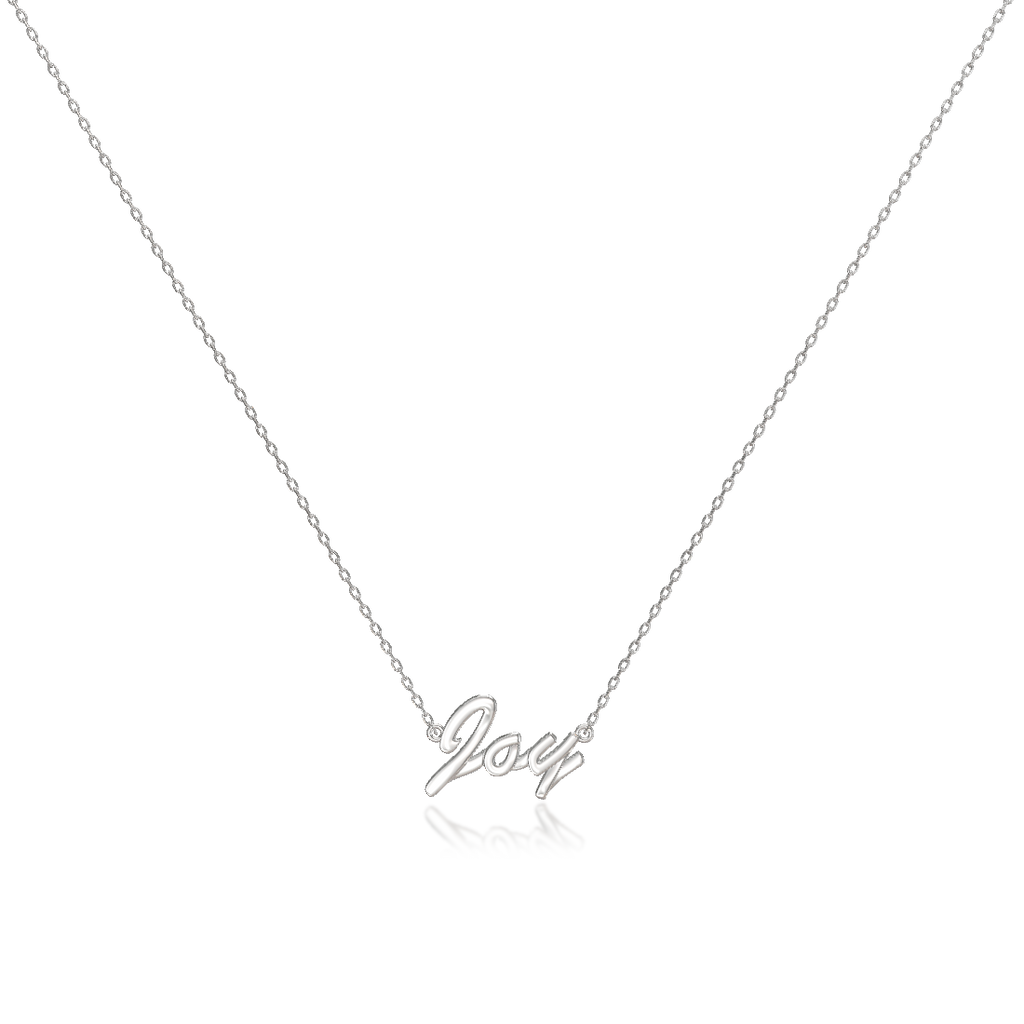 Rhodium Plated Classic Name Necklace SN020R